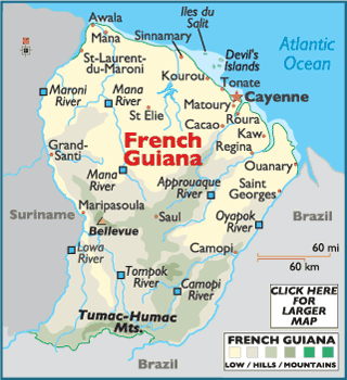 Französisch Guayana karte